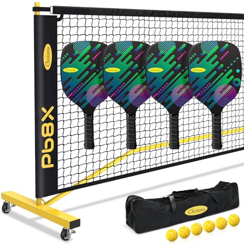 Portable Pickleball Set with Net, Driveway Wheels
