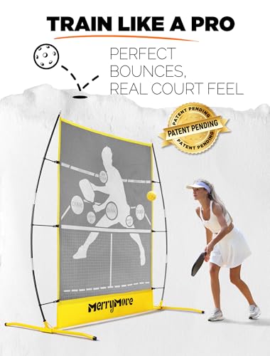 MerryMove Pickleball Practice Rebounder for Training: Portable Pickleball Rebounder Board and Mini Pickleball Net Indoor Outdoor - 2 in 1 Pickleball Trainer