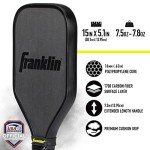 Franklin Sports Sweet Spot Training Pickleball Paddle - The Original Pickleball Trainer Practice Paddle - Mini Paddle Head + Extra Long Handle for Shot + Swing Training - 16mm Core + T700 Carbon Face