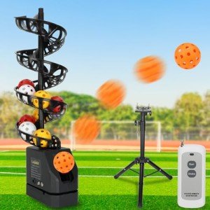 Pickleball Machine, Automatic Pickleball Launcher Machine, Holds 29 Pickleballs, Three Power Modes - Power Bank/Batteries/Ac Power, Adjustable Tossing Speed and Angle, Suitable for All People