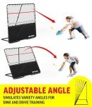 Pickleball-Specific Trainer Rebound Net,Perfect Your Forehands Backhands Dinks Volleys Accuracy Coordination Kitchen Control | Pickleball Training Equipment Aid - Adjustable Angle,Easy Setup & Storage