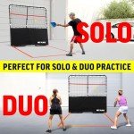 Pickleball-Specific Trainer Rebound Net,Perfect Your Forehands Backhands Dinks Volleys Accuracy Coordination Kitchen Control | Pickleball Training Equipment Aid - Adjustable Angle,Easy Setup & Storage
