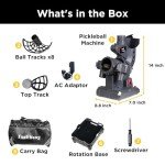 Furlihong 3806PBH Pickleball Machine with Oscillating Base, Adjustable Speed, Auto Swing Launch Port, Battery/AC Powered, Suitable for All Skill Levels