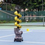 Furlihong 3806PBH Pickleball Machine with Oscillating Base, Adjustable Speed, Auto Swing Launch Port, Battery/AC Powered, Suitable for All Skill Levels