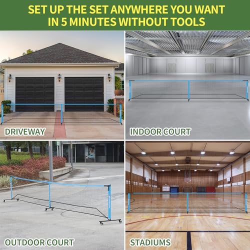 Portable Pickleball Net System with USAPA Regulation Size