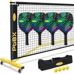 Portable Pickleball Set with Net, Driveway Wheels