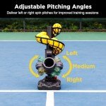 Furlihong 388PBH Pickleball Machine, 4 Adjustable Angles, Includes 9 Pickleballs, Powered by Power Bank/Battery, for Beginners