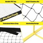 PICKLETECH Flex Version 4 ft Pickleball Practice Rebounder, Expandable to 10 ft for Double Player Practice - Outdoor Game - Fully Adjustable Regulation Height, Quick Setup