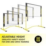PICKLETECH Flex Version 4 ft Pickleball Practice Rebounder, Expandable to 10 ft for Double Player Practice - Outdoor Game - Fully Adjustable Regulation Height, Quick Setup