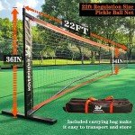 Hoverphenix Pickleball Set with Net for Driveway, Portable Regulation Size Pickleball Net System with Paddle Set of 4, Outdoor Pickleballs, Carry Bag, Weather Resistant Metal Frame