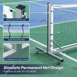 A11N Sports Pro Pickleball Net with Wheels and Hand Winch, Tournament Regulation Size, Anti-Sag Design, Perfect for Outdoor Court & Indoor Gym Floor