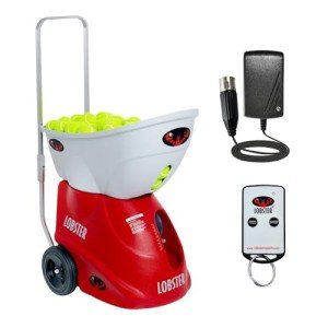 Lobster Sports – Elite Liberty Battery Operated Tennis Ball Machine – Lightweight – Large Wheels - Full-Featured Tennis Ball Thrower – Oscillation – Spin – 2-4 hr Runtime – Charger Included