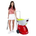 Lobster Sports – Elite Liberty Battery Operated Tennis Ball Machine – Lightweight – Large Wheels - Full-Featured Tennis Ball Thrower – Oscillation – Spin – 2-4 hr Runtime – Charger Included