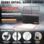 Pickleball-Specific Trainer Rebound Net,Perfect Your Forehands Backhands Dinks Volleys Accuracy Coordination Kitchen Control | Pickleball Training Equipment Aid - Adjustable Angle,Easy Setup & Storage