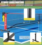 BAGAIL Portable Pickleball Net Set with Wheels, 22 FT Regulation Size & 11 FT Half Court Size 2-in-1 Pickle Ball Net with Ball Collector, Carry Bag, Easy Setup for Outdoor Indoor Driveway - Red