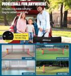 BAGAIL Portable Pickleball Net Set with Wheels, 22 FT Regulation Size & 11 FT Half Court Size 2-in-1 Pickle Ball Net with Ball Collector, Carry Bag, Easy Setup for Outdoor Indoor Driveway - Red