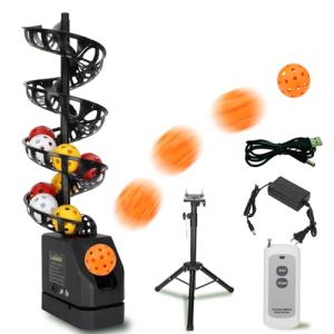 Pickleball Machine, Automatic Pickleball Launcher Machine, Holds 29 Pickleballs, Three Power Modes - Power Bank/Batteries/Ac Power, Adjustable Tossing Speed and Angle, Suitable for All People