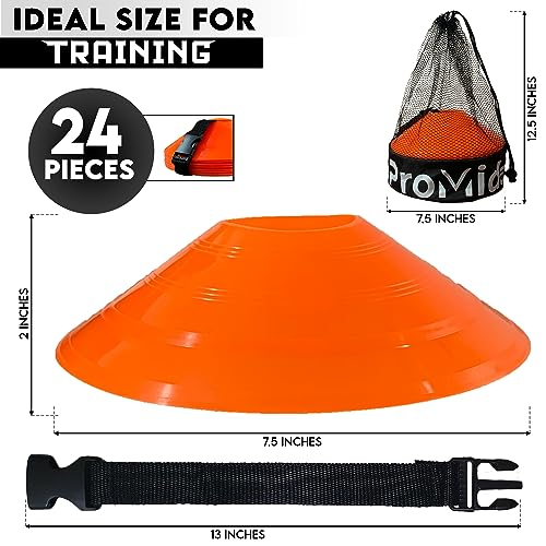 Premium soccer training cones set with carrying bag
