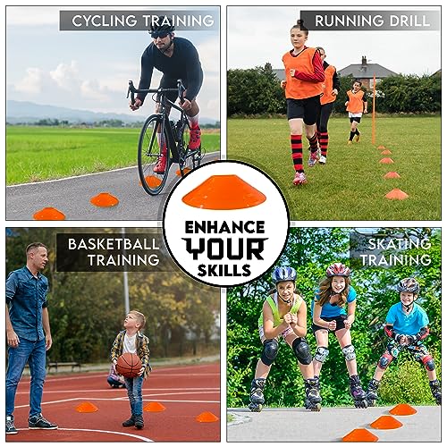 Premium soccer training cones set with carrying bag