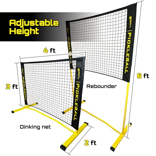 Adjustable 4ft Pickleball Dink Rebounder Net, Quick Setup