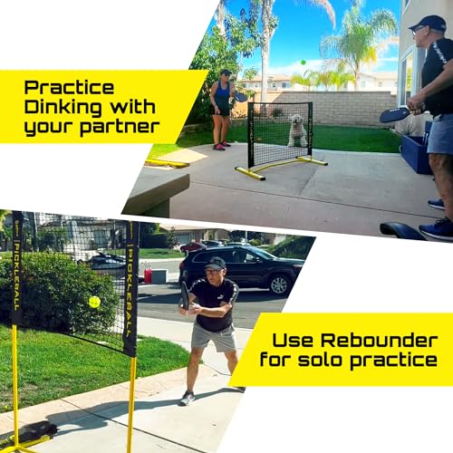 Adjustable 4ft Pickleball Dink Rebounder Net, Quick Setup