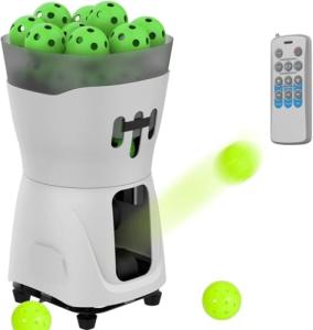 Portable Pickleball Machine, Mini Pickleball Ball Launcher Practice Equipment, with Remote, Smart App Control, 45 Ball Capacity, Ball Speed 8-60km/h, Install An Extension Fence, for Kids/Beginners