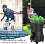 Portable Pickleball Machine, Mini Pickleball Ball Launcher Practice Equipment, with Remote, Smart App Control, 45 Ball Capacity, Ball Speed 8-60km/h, Install An Extension Fence, for Kids/Beginners