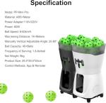 Portable Pickleball Machine, Mini Pickleball Ball Launcher Practice Equipment, with Remote, Smart App Control, 45 Ball Capacity, Ball Speed 8-60km/h, Install An Extension Fence, for Kids/Beginners