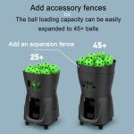 Portable Pickleball Machine, Mini Pickleball Ball Launcher Practice Equipment, with Remote, Smart App Control, 45 Ball Capacity, Ball Speed 8-60km/h, Install An Extension Fence, for Kids/Beginners