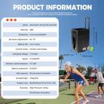 Automatic Pickleball Machine with WiFi App - 60km/h Speed, 40-Ball Capacity, Ideal for Beginners & Intermediate Players, Enhance Your Practice Sessions