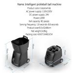 CUTPOIY Pickleball Ball Machine, Portable Automatic Ball Launcher Thrower, APP Intelligent Control/80 Large Capacity, Pickleball Practice Equipment, for All Pickleball Players Lovers
