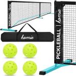 Homie Portable Pickleball Net Set with 4 Balls, Backpack Carrying Bag, 22 FT Regulation Size, Easy Setup for Outdoor Indoor, Weather Resistant Metal Frame
