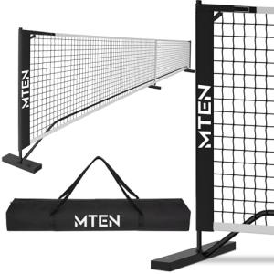 MTEN Pickleball Net, Portable Pickleball Net for Driveway, 22 FT USAPA Regulation Size, Steady Metal Frame, with Carrying Bag for Backyards, Driveways, Outdoor Indoor