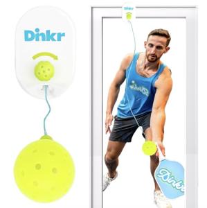 Dink’r Pickleball Training Device 2.0 – Solo Trainer for Home Practice | 10-Foot Auto-Lock Cord, Quick-Switch Ball System, Dual Mounting Plates | Fun Gift for Pickleball Players & Families