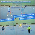 Pickleball Practice Rebounder Net with Pro Paddles Set for Dink Volley Solo Training Equipment, Mini Pickleball Net 2in1 Trainer for Outdoor Driveway Backyard and Indoor Garage, Easy Setup & Storage