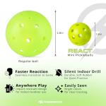 PIKKOFUN React Mini Pickleball Balls – 5 Pack 1.65" Small Pickleball Training Balls for Indoor Drills, Hand Speed & Paddle Control – Quiet Home Practice, Warm-Ups & Gifts – Lime Green