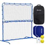 Pickleball Practice Rebounder Net with Pro Paddles Set for Dink Volley Solo Training Equipment, Mini Pickleball Net 2in1 Trainer for Outdoor Driveway Backyard and Indoor Garage, Easy Setup & Storage