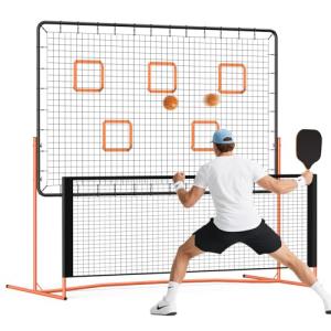 FAHKNS Pickleball Rebounder Training Equipment, Pickleball Rebound Net, for Single Player Practice Hitting, Doubles, Suitable for Garage, Backyard, Park, Indoor and Outdoor (Orange, 6 x 6 FT)
