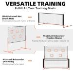 FAHKNS Pickleball Rebounder Training Equipment, Pickleball Rebound Net, for Single Player Practice Hitting, Doubles, Suitable for Garage, Backyard, Park, Indoor and Outdoor (Orange, 6 x 6 FT)