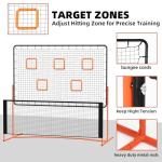 FAHKNS Pickleball Rebounder Training Equipment, Pickleball Rebound Net, for Single Player Practice Hitting, Doubles, Suitable for Garage, Backyard, Park, Indoor and Outdoor (Orange, 6 x 6 FT)