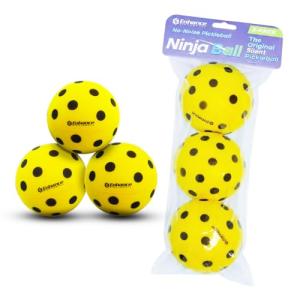 Enhance Pickleball Ninja Ball - The Original Silent Pickleball - Foam Pickleball for Quiet Practice at Home - Comes with 3 Balls - Indoor or Outdoor Pickleball Balls for Quiet Practice