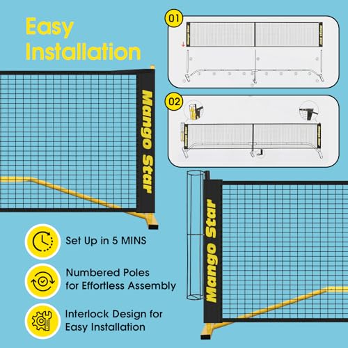 MangoStar 22FT Portable Pickleball Net with Accessories