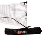 Onix Pickleball 2-in-1 Regulation-Size Portable Net and Practice Net Set Includes Carrying Case with Wheels,White