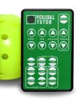 Pickleball Tutor Spin Ultra Model Ball Machine with Multi-Function Remote. Variable SIDESPIN. Speed 60MPH. Includes Popular PRESET Shots and DRILS. Made in USA by #1 Pickleball Machine Company.