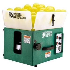 Pickleball Tutor Spin Model with Remote. Variable SIDESPIN. Made in USA by #1 Pickleball Machine Company.