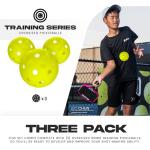Franklin Sports Oversized Training Pickleballs - Training Balls for Beginners + Skill Practice - Extra Large 80mm Outdoor Pickleballs - Jumbo 3 Pack - Practice Aid - Optic Yellow