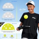 Franklin Sports Oversized Training Pickleballs - Training Balls for Beginners + Skill Practice - Extra Large 80mm Outdoor Pickleballs - Jumbo 3 Pack - Practice Aid - Optic Yellow