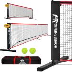 Portable Pickleball Net, Regulation Size 22FT and 11FT Half Court 2-in-1 Pickle Ball Net with 2 Pickleballs and Carry Bag for Driveway, Backyard, Street, Weather Resistance Steady Steel Frame