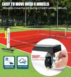 BAGAIL Portable Pickleball Net Set with Wheels, 22 FT Regulation Size & 11 FT Half Court Size 2-in-1 Pickle Ball Net with Ball Collector, Carry Bag, Easy Setup for Outdoor Indoor Driveway - White