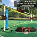 Hoverphenix Portable Pickleball Net with Wheels, 22FT Regulation Size Pickle Ball Net with Pickleballs, Carry Bag for Home, Driveway, Backyard, Indoor or Outdoor